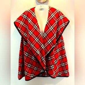 Mud Pie Red /Black shrug vest Size One Size OS perfect for Fall and Christmas